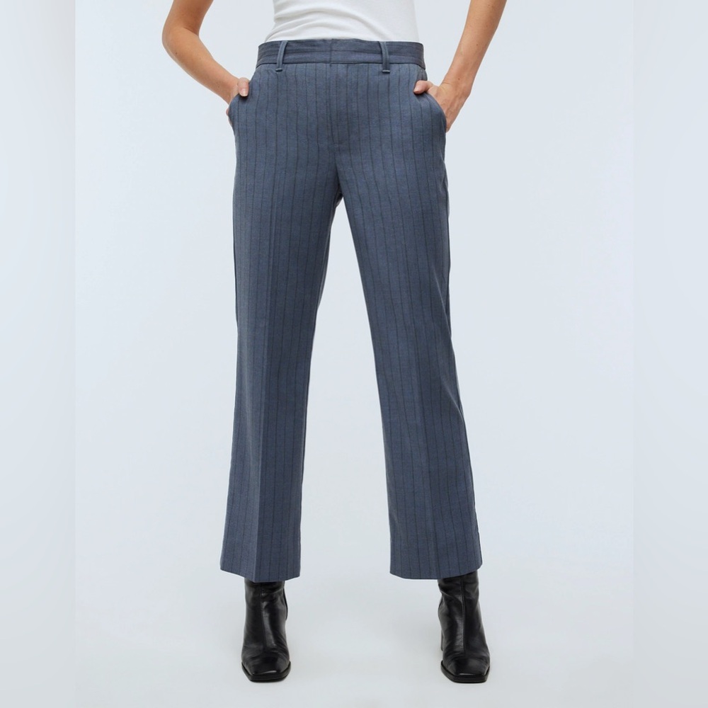 NWOT Madewell Flare Ankle Pants - Gray Stripe - 0